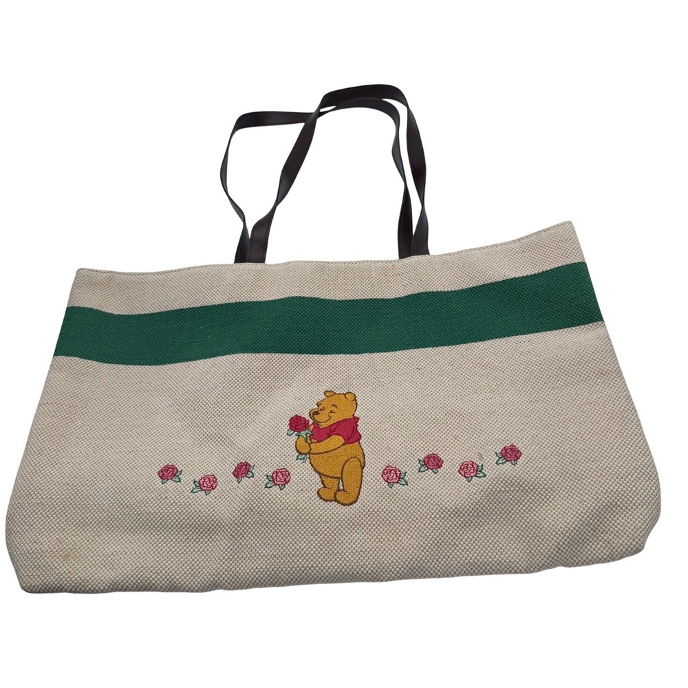 Disney Store Winnie The Pooh Embroidered Canvas Tote Bag Vintage